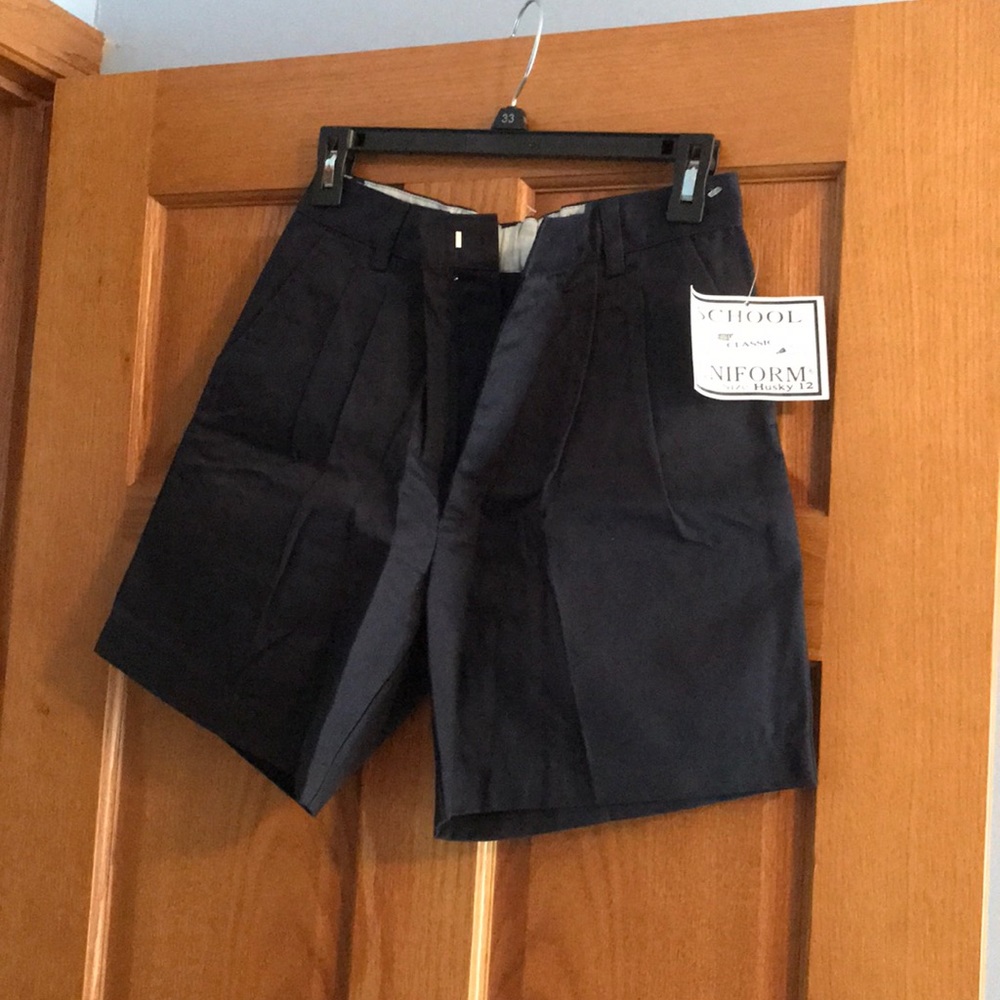 Boys navy blue school uniform shorts